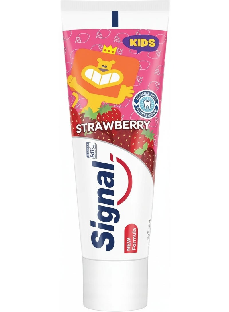 سيجنال معجون أسنان سيجنال كيدز بنكهة الفراولة يمنع تسوس الأسنان للأطفال من عمر 2 إلى 6 سنوات 50 مل - Image 1